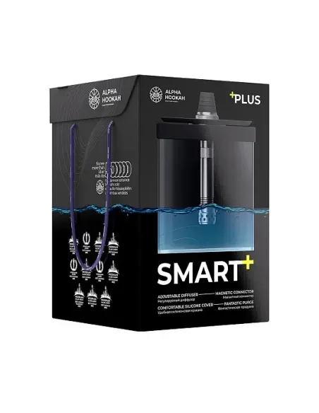 ALPHA HOOKAH - SMART+ (PLUS) EXZO (ШАХТА, КОЛБА, БЛЮДЦЕ, ШЛАНГ, МУНДШТУК, УПЛОТНИТЕЛИ, ПОДСВЕТКА)