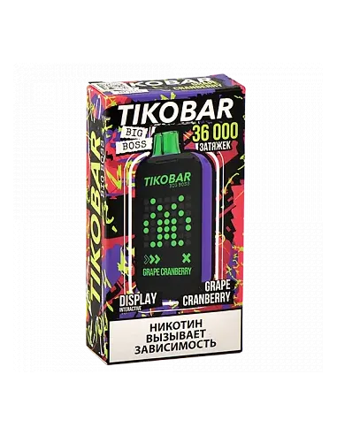 Tikobar Big Boss  36.000 затяжек - Виноград  Клюква (1 шт.)