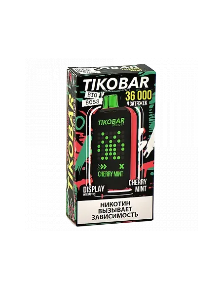 Tikobar Big Boss  36.000 затяжек - Вишня  Мята (1 шт.)