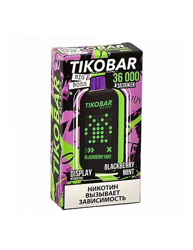 Tikobar Big Boss  36.000 затяжек - Ежевика  Мята (1 шт.)