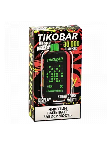 Tikobar Big Boss  36.000 затяжек - Клубничный мохито (1 шт.)