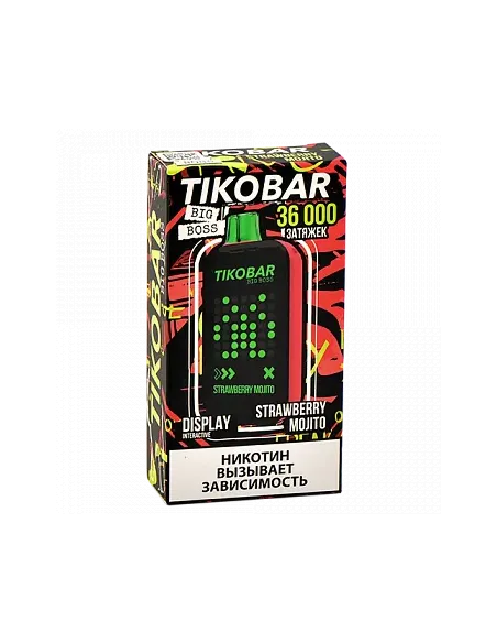 Tikobar Big Boss  36.000 затяжек - Клубничный мохито (1 шт.)