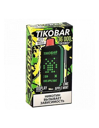 Tikobar Big Boss  36.000 затяжек - Лайм  Яблоко  Мята (1 шт.)