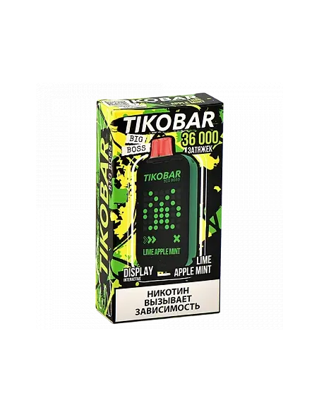 Tikobar Big Boss  36.000 затяжек - Лайм  Яблоко  Мята (1 шт.)