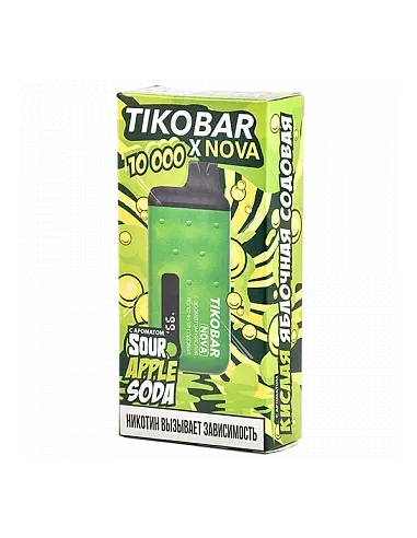 Tikobar Nova X  10.000 затяжек - Кислая яблочная содовая  2% (1 шт.)