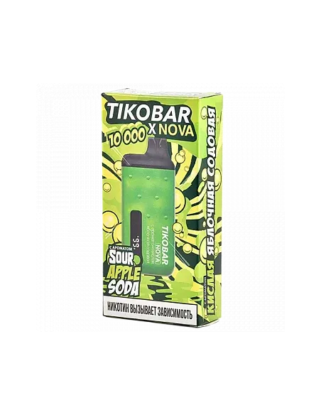 Tikobar Nova X  10.000 затяжек - Кислая яблочная содовая  2% (1 шт.)