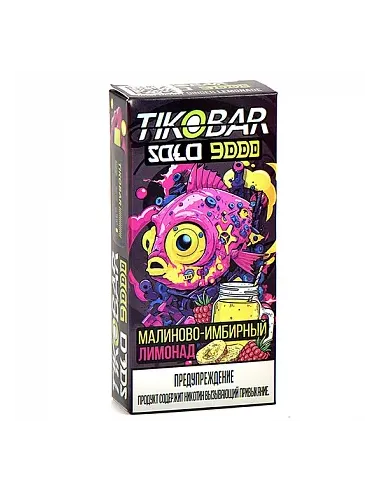 Tikobar Solo  9.000 затяжек - Малиново  имбирный лимонад  2% (1 шт.)