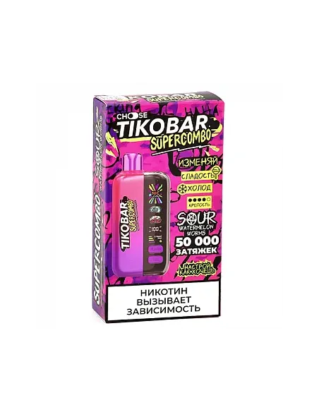 Tikobar Supercombo  50.000 затяжек - Кислые арбузные червячки (1 шт.)