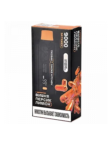 Tikobar x Smoke Kitchen Solo  9.000 затяжек - Вишня  Персик  Лимон  2% (1 шт.)